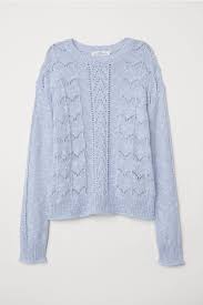 Knit Sweater Light Blue Ladies H M Us Sweaters Knitted Sweaters Knit Jumper
