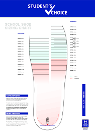 printable school shoe size chart templates at