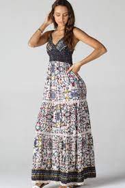 Angie Ivory Navy Lace Trimmed Floral Tiered Maxi Dress F4b44 F020 Gypsies Clothing Tiered Maxi Dress Maxi Dress Dresses