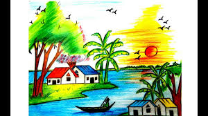 How To Draw A Spring Season Scenry With Water Colour Pencil Step By Step Youtube How to draw spring season landscape drawing and painting with cherry blossom tree step by step. how to draw a spring season scenry with water colour pencil step by step