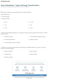 Energy Transformation Worksheet Middle School Energy Transformations Middle School Energy School Worksheets