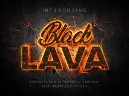 Black Lava 3d Font Style Effect Mockup In 2020 Font Styles 3d Font Mockup