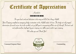 What a gift their friendship was when we knew no one. 20 Professional Army Certificate Of Appreciation Templates Wording Samples Demplates