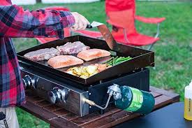 Blackstone Tabletop Grill 22 Inch Portable Gas Griddle Propane Fueled 2 Adjustable Burners Rear Grease Trap For Grilling Outdoor Cooking Gas Griddles