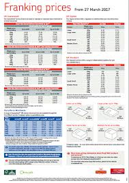 2017 18 Royal Mail Franked Mail Stamp Costs Postage Charges