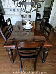 We purchased our dining room table off of craig's list almost 5 years ago. Diy Refinished Dining Table Redhead Can Decorate Dining Room Table Makeover Refinished Dining Table Kitchen Table Wood