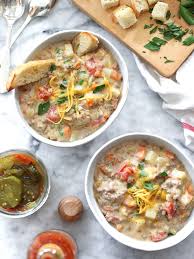 In a large dutch oven, add butter and hash browns and cook on medium for 10 minutes, stirring occasionally to mix well and prevent burning. The Best Cheeseburger Soup Recipe Hearty So Easy Foodiecrush