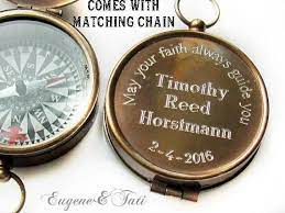 The most common engraved boy gift material is metal. Baptism Gift Confirmation Gifts For Boys Engraved Compass Etsy Confirmation Gifts For Boys Confirmation Gifts Baptism Gifts