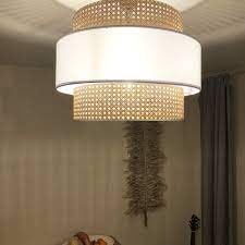 Choisir abat jour plafond ne représentera plus aucun problème avec notre classement abat jour plafond, bien afin de trouver le meilleur abat jour plafond et d'être satisfait par votre achat, il est. Suspension Cannage Et Tissu Blanc Mary D 50 Cm 3 Cercles