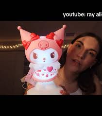 Valentines Day Blow Mold Decor Kuromi with Valentines Day Card 12 in by  Sanrio