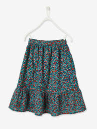 Il est composé de ma jupe longue terracotta à volants maje et de mon chemisier en dentelle the kooples. Jupe Longue A Volant Bleu Canard Imprime Fille