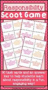 Responsibility Scoot Game For Character Education Lessons Character Education Lessons Character Education Guidance Lessons
