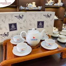 Bộ ấm chén in logo quà tặng cao cấp gốm sứ minh long | Minhlong Master