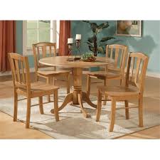 East West Furniture Dlin3 Oak W Dublin 3pc Set Round Table With Two 9 In Drop Leaves And 2 Vertical Slat Back Wood Seat Chairs Walmart Com In 2020 Kitchen Table Settings