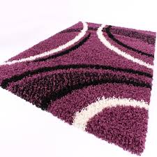 Moderne wohnzimmer teppich teppiche wohnkultur klavier blatt musik spielen matte kinder farbe: Shaggy Teppich Hochflor Langflor Gemustert In Lila Schwarz Weiss Ebay