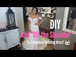 15 create a photo album or wedding card keepsake book. Diy Adding Off The Shoulder Sleeves Or Straps To A Strapless Wedding Dress Youtube