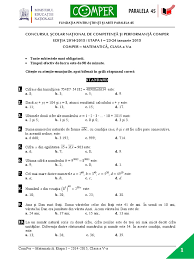 Subiecte olimpiada clasa a 3 a. Subiecte Comper Matematica