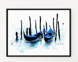 Venice Painting Italy Art Printable Art Art Print Illustration Gondola Travel Art Venice City Venice Print Venice Painting Travel Art Etsy Art Prints