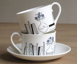 Sophie Richardson Designs Books Flowers Teacup Keramicheskaya Kruzhka Posuda Keramika