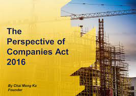 (incorporating all amendments up to 16 august 2006). The Perspective Of Companies Act 2016