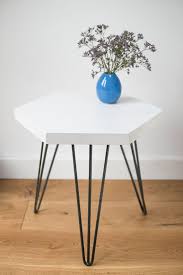 Geometric White Hexagon Coffee Bed Side Table By Madeanewshop Hexagon Coffee Table Geometric Side Table White Side Tables