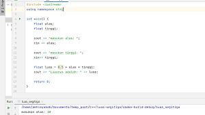Langsung aja kita lihat source code menghitung luas segitiga menggunakan bahasa java. Program Menghitung Luas Segitiga Menggunakan C Pesona Informatika