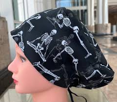 Glow in the Dark Yoga Skeleton Orthopedic Scrub Cap