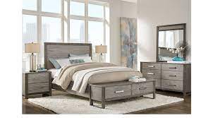 Gray montauk solid wood standard configurable dresser set. Abbott Gray 7 Pc King Panel Bedroom With Storage Contemporary
