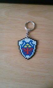 Llavero Escudo Legend Of Zelda Shield Keychain Pearl Beads Pattern Perler Beads Hama Beads