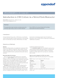 Like most mammalian cells, parental cho cell lines are grown as adherent cells in serum supplemented medium. Https Www Eppendorf Com Product Media Doc En 160731 Application Fermentors Bioreactors Application Note 250 Celligen Family Introduction Cho Culturestirred Tank Bioreactor Pdf