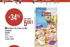 Offre Cocktail De Fruits De Mer Surgeles Escal Chez Geant Casino