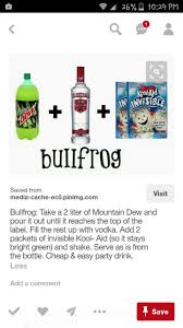 Bullfrog Mixed Drinks Alcohol Yummy Alcoholic Drinks Party Drinks Alcohol