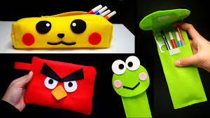 3 Tutorial Mudah Membuat Tempat Pensil Kain Flanel Tanpa Jahit Felt Pencil Case Youtube