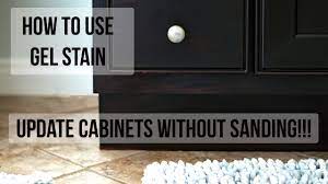 Always sand in the direction of the wood grain. How To Use Gel Stain Update Cabinets Without Sanding Youtube