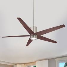 Carro indoor/outdoor smart ceiling fan 56 3 blade with remote control. 56 Inch Minka Aire Symbio Brushed Nickel Dark Walnut Led Ceiling Fan With Light F828 Bn Dw Destination Lighting