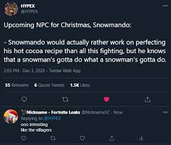 Where to find snowman outposts. Upcoming Snowmando Npc Info For Christmas Via Hypex Fortniteleaks
