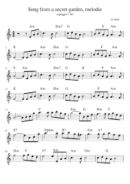 Song from a secret gardenviolin & pianopiczmix Song From A Secret Garden Melodie Sheet Music For Guitar Solo Musescore Com