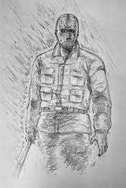 3d drawing of jason voorhees from friday the 13th film series. Artstation Jason Voorhees Gritty Hotdog