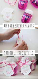 Adorable Diy Baby Shower Favors Tutorial And Free Svg File For Use With A Silhouette Machine Baby Shower Favors Diy Baby Shower Favors Girl Girl Shower Favors