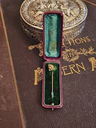 Buy Antique Gold Filled Art Nouveau Lady's Head Stick Pin With Natural Seed  Pearls in Original Presentation Box Online in India