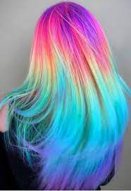 7 Crazy Rainbow Christmas Hair Colors Ideas For Trendy Girls Hair Styles Rainbow Hair Color Hair Color Unique
