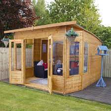 Sandisfield 10 X 10 Ft Shiplap Summer House Lynton Garden Corner Summer House Summer House Design Summer House