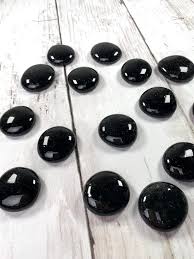 Jumbo Opaque Black Speckled Glass Gems, Glass Stones, Black Mosaic Glass,  Large Glass Cabochons, Unique Vase Filler, Approx. 25mm, 15 Pc
