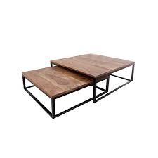 salontafel 2 delige set new fusion 75x75cm massief sheesham hout 40001 salontafel tafels koffietafel