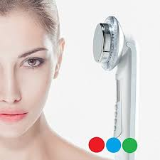 Rika Led Facial Massager 3 Color Photo Led Light Therapy Facial Massager Light Therapy Device For Acne Vibration Led Facial Led Light Therapy Light Therapy