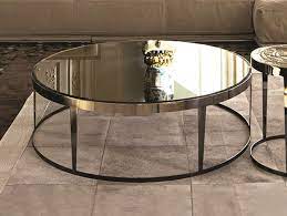 Round coffee table attributed osvaldo borsani, circa 1940 black laquered walnut, mirrored glass top in mirrored glass, fine carved feet two shelves, tiers good original condition. Amadeus Mirrored Glass Coffee Table Loveluxe Collection By Longhi Design Giuseppe Vigano