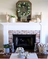 French country fireplace mantel decor. Some Beautiful Wreaths And Spring Decorating With Balsam Hill