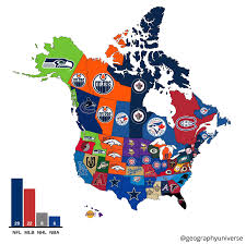 This stunning sports map documents all of the hockey arenas in the usa and canada and labels each location by team name. Map Most Popular Professional Sports Team In Every State Province Territory Based On Google Trends Data Over The Last 5 Years From Geographyuniverse On Instagram Infographic Tv Number One Infographics Data