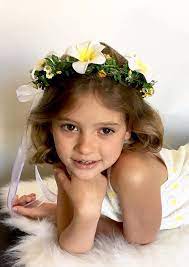 This Beautiful Island Wedding Flower Crown Is Lovely On Adults Or Children It Would Be Beautiful On A Bride Flower Girl Crown Flower Crown Wedding Flower Girl