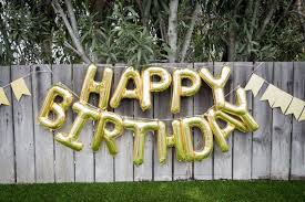 Add A Gold Happy Birthday Balloon Banner To Your Next Event This Gorgeous 16 Inch Letter Garland Adds Birthday Balloons Happy Birthday Balloons Balloon Banner